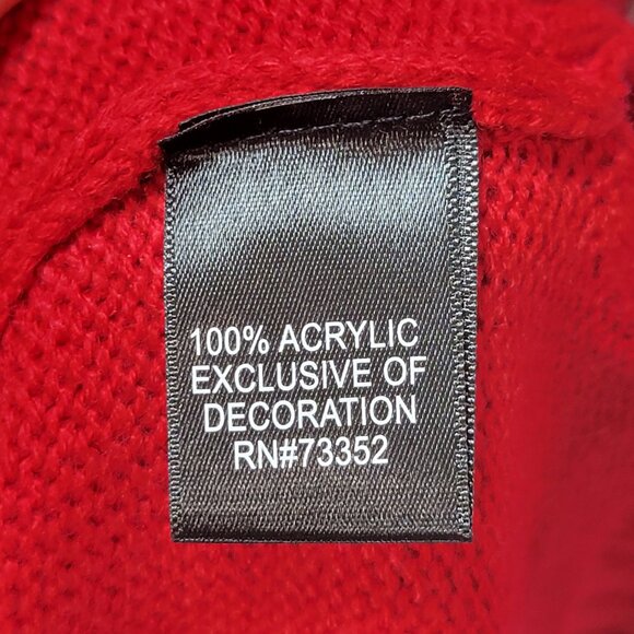 Ugly Christmas Sweater Unisex L Reindeer 3D Rhinestone Tinsel Fur Knit Holiday - Picture 11 of 16